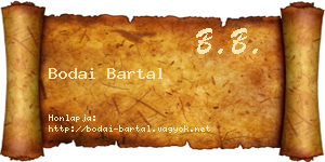 Bodai Bartal névjegykártya